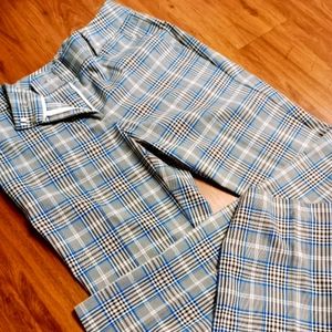 7th Ave NY & Co slacks 6 tall. Check design multi color print